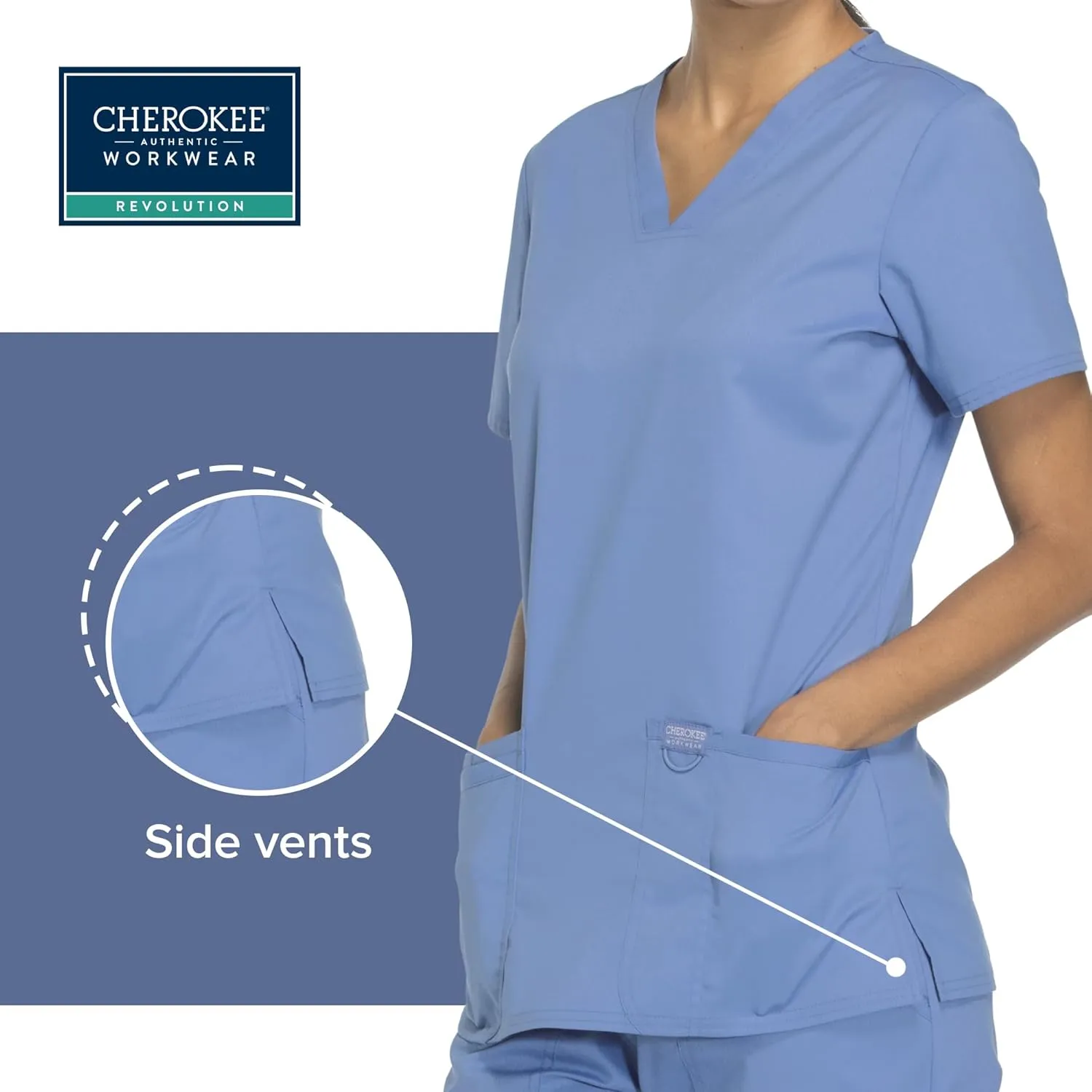 Cherokee Medical Women's Scrub Top V-Neck with 3 Pockets & Soft Fabric WW620
