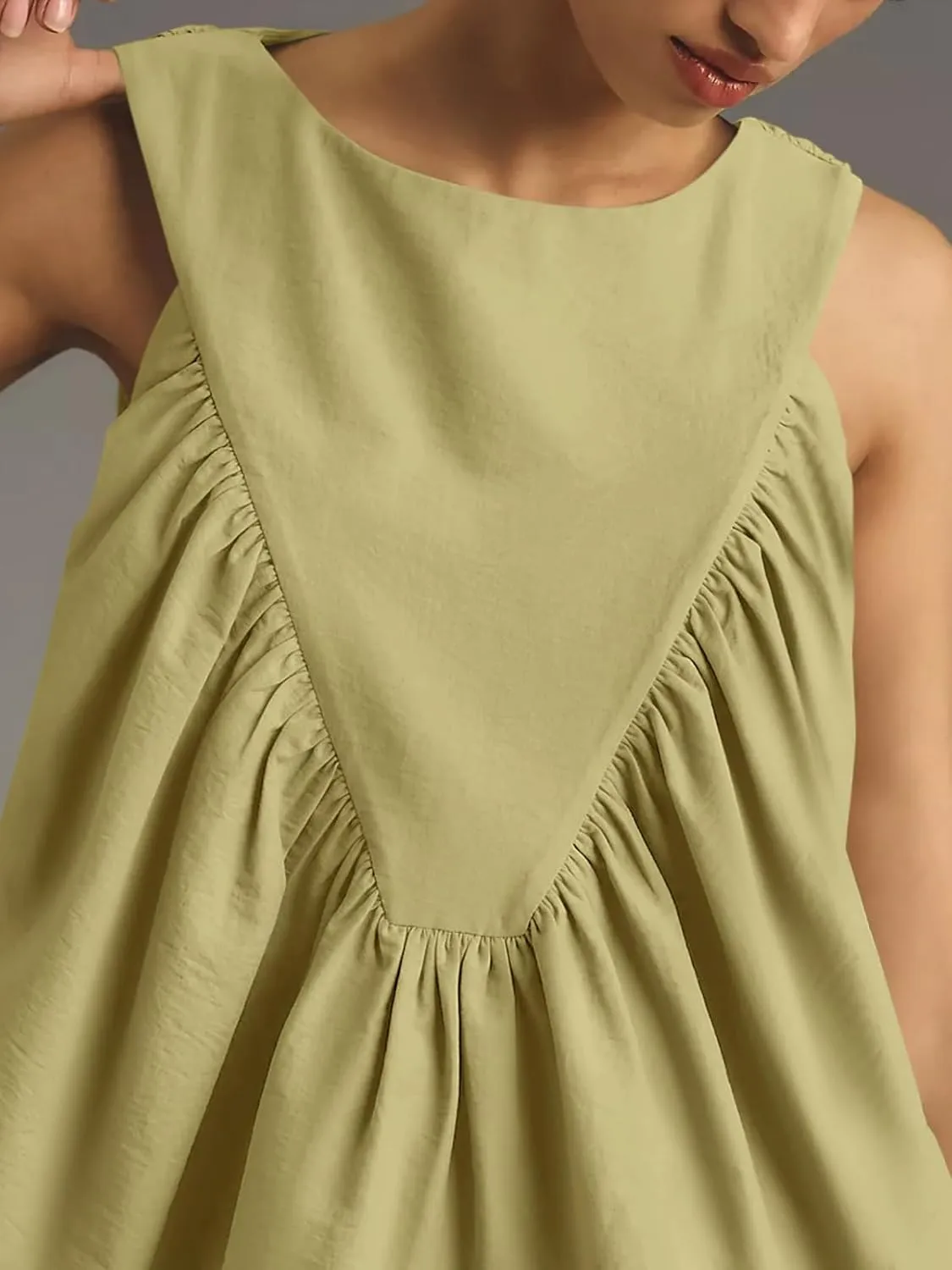 Cicy Bell Womens Peplum Babydoll Tank Tops Summer Sleeveless Loose T Shirts Casual Shirred Flowy Tops