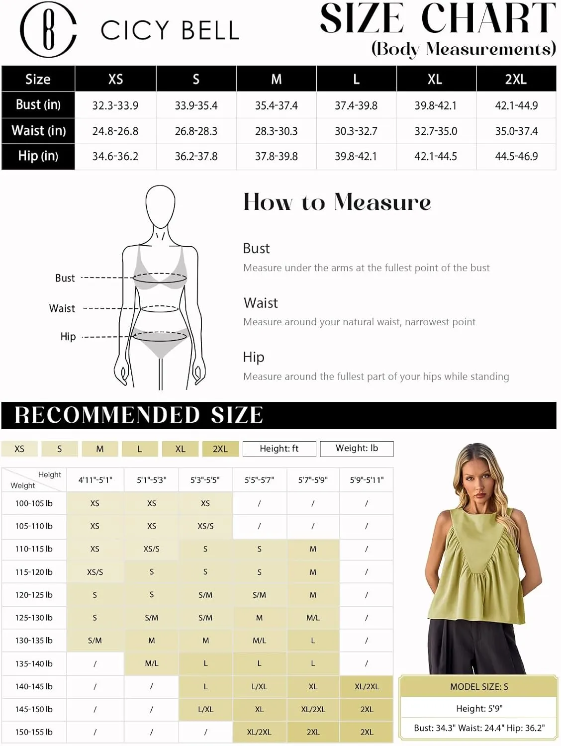 Cicy Bell Womens Peplum Babydoll Tank Tops Summer Sleeveless Loose T Shirts Casual Shirred Flowy Tops
