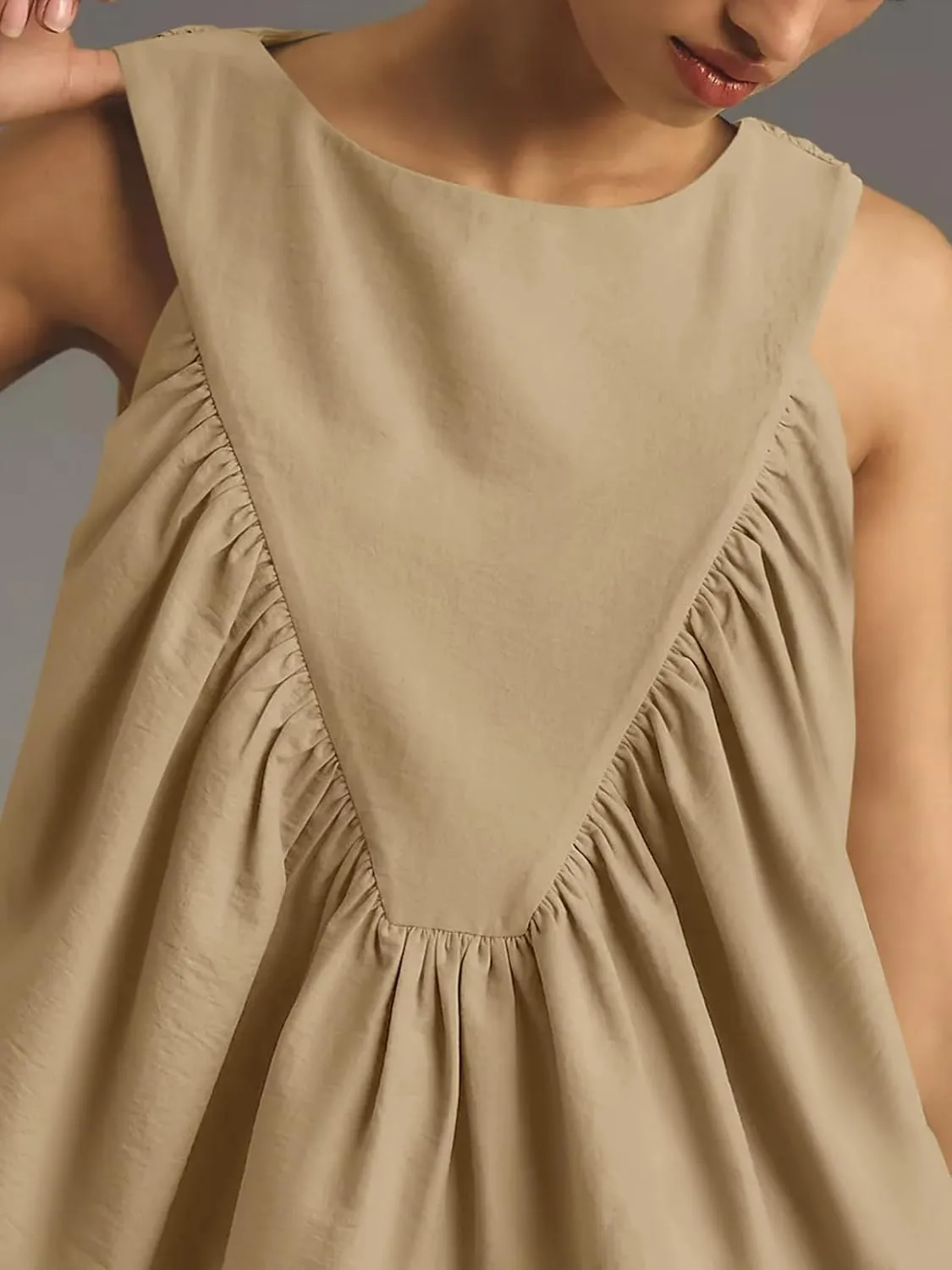 Cicy Bell Womens Peplum Babydoll Tank Tops Summer Sleeveless Loose T Shirts Casual Shirred Flowy Tops