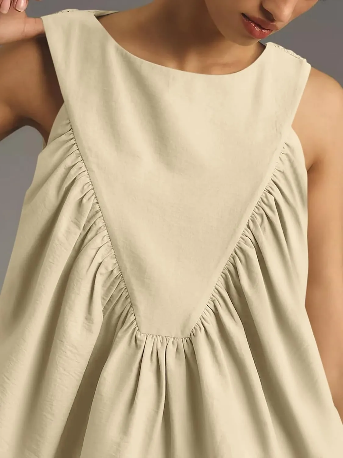 Cicy Bell Womens Peplum Babydoll Tank Tops Summer Sleeveless Loose T Shirts Casual Shirred Flowy Tops