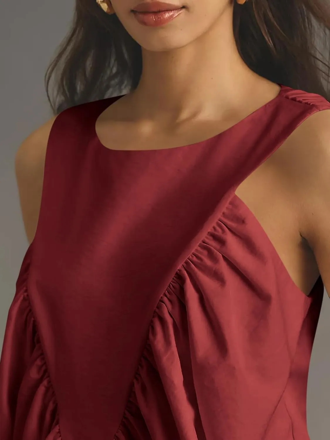 Cicy Bell Womens Peplum Babydoll Tank Tops Summer Sleeveless Loose T Shirts Casual Shirred Flowy Tops