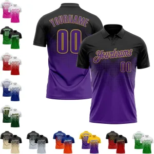 Custom Gradient Golf Polo Shirts Short Sleeve Bowling Dart Tennis Jersey Top Design Men Women Youth Work Business Tee