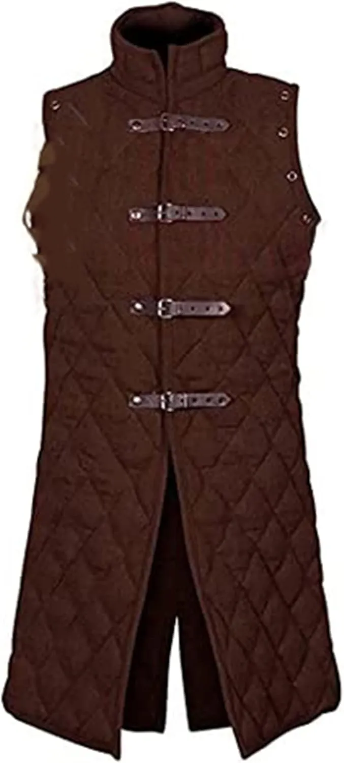 Gambeson Jacket Vest Thick Padded Sleeve-Less Jacket Coat Aketon Jacket Armor Cotton Fabrics Dress SCA LARP by ITS Medieval