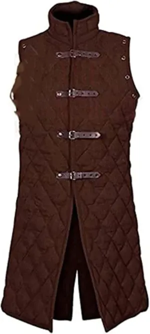 Gambeson Jacket Vest Thick Padded Sleeve-Less Jacket Coat Aketon Jacket Armor Cotton Fabrics Dress SCA LARP by ITS Medieval