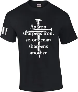 Iron Sharpens Iron Proverbs Proverbs 27:17 Mens Christian Short Sleeve T-Shirt Graphic Tee