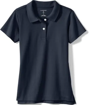 Lands' End School Uniform Girls Short Sleeve Feminine Fit Interlock Polo Shirt