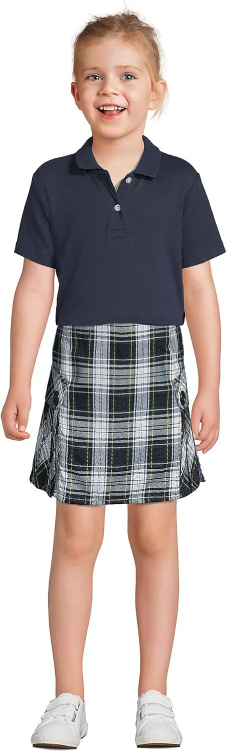 Lands' End School Uniform Girls Short Sleeve Feminine Fit Interlock Polo Shirt