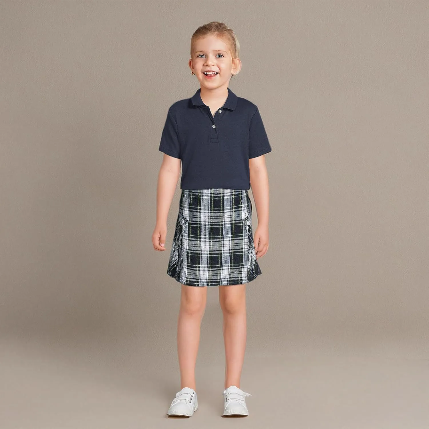 Lands' End School Uniform Girls Short Sleeve Feminine Fit Interlock Polo Shirt