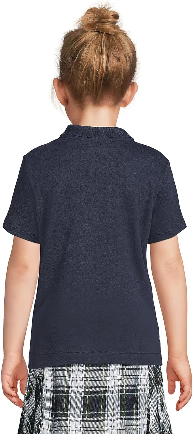 Lands' End School Uniform Girls Short Sleeve Feminine Fit Interlock Polo Shirt