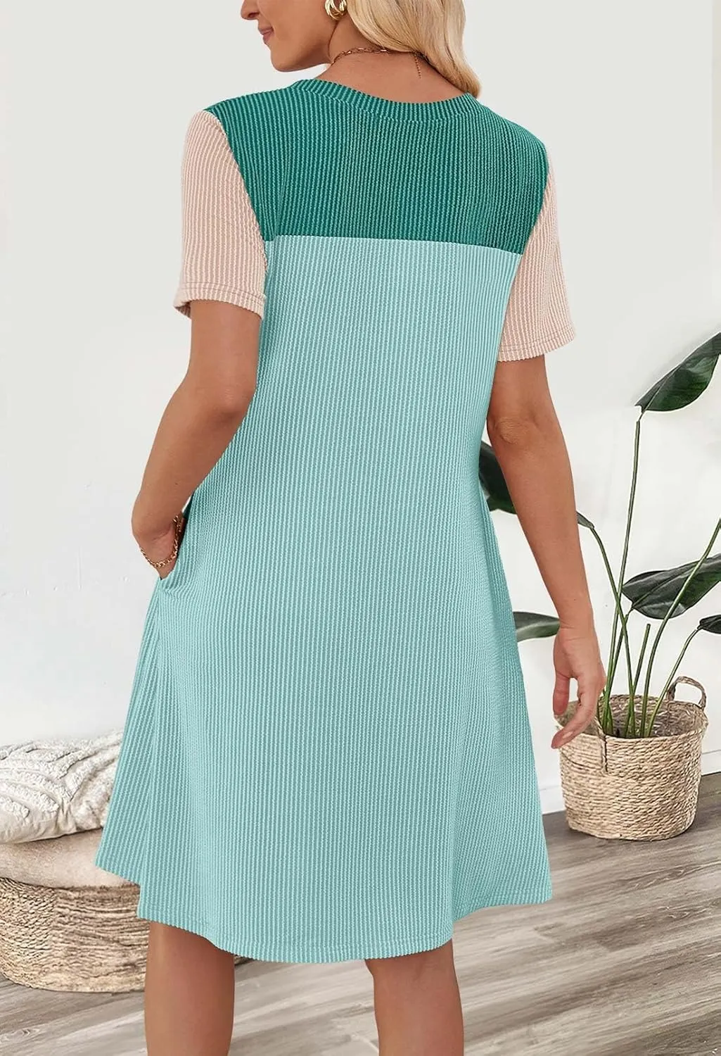 MEROKEETY Women's 2025 Spring Summer Mini Dresses Casual Short Sleeve Crewneck T Shirt Shift Dress