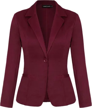 MINTLIMIT Women Long Sleeve Button Blazers Work Casual Office Notch Lapel Business Open Front Blazer Jacket with Pockets