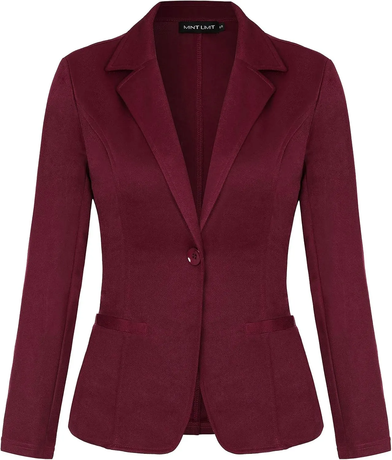MINTLIMIT Women Long Sleeve Button Blazers Work Casual Office Notch Lapel Business Open Front Blazer Jacket with Pockets