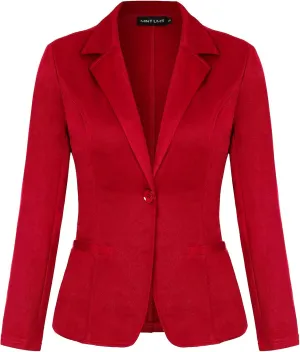 MINTLIMIT Women Long Sleeve Button Blazers Work Casual Office Notch Lapel Business Open Front Blazer Jacket with Pockets