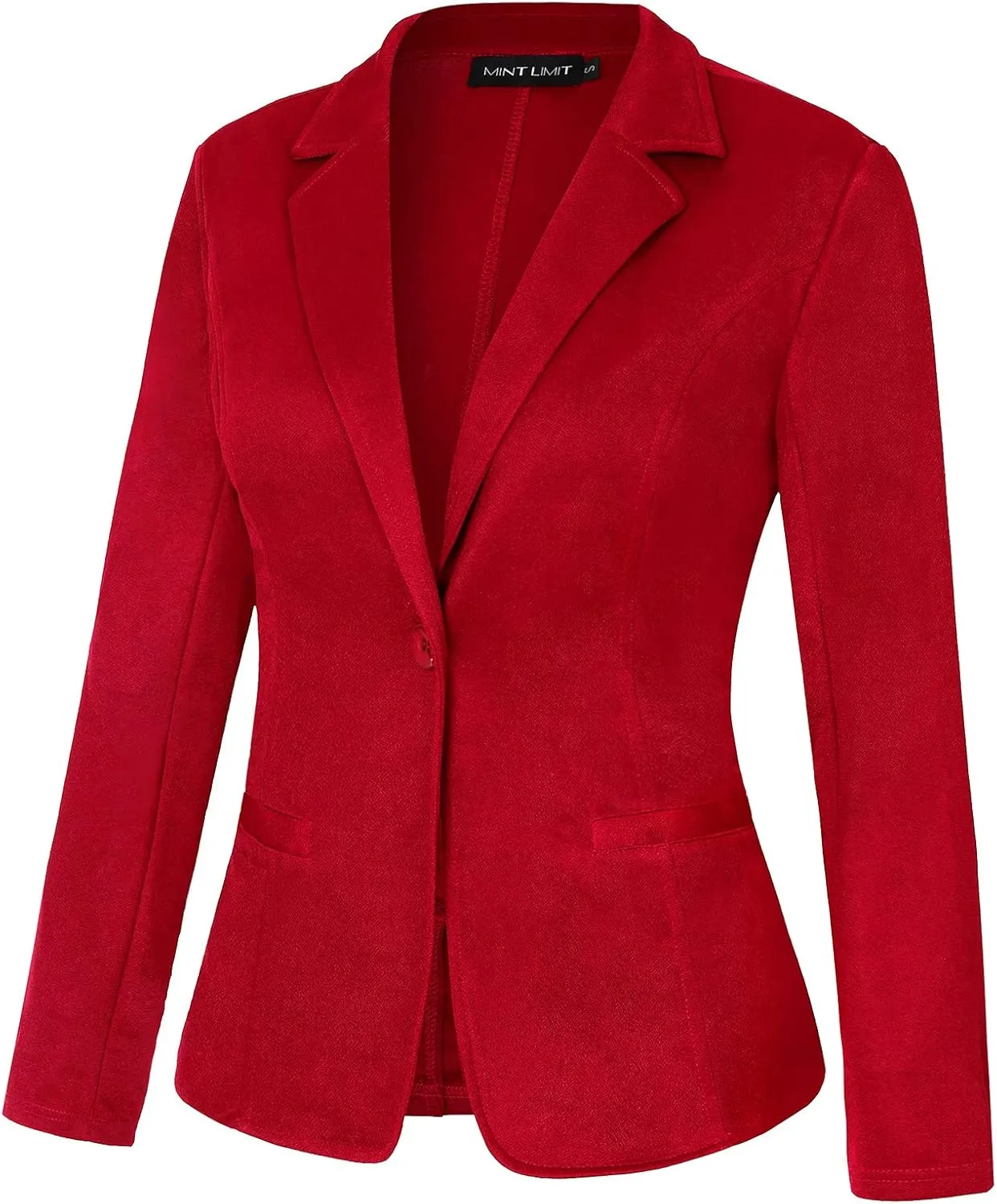 MINTLIMIT Women Long Sleeve Button Blazers Work Casual Office Notch Lapel Business Open Front Blazer Jacket with Pockets