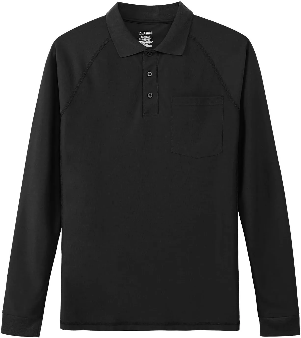 MOHEEN Men's Pique Polo Shirts Dry Fit UPF 50  Long Sleeve Golf Shirt Big and Tall M-6XL