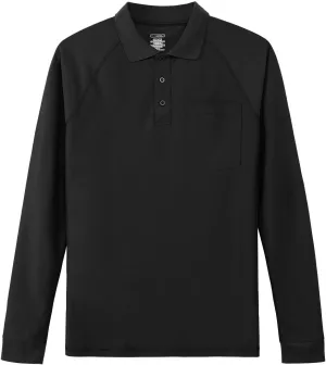 MOHEEN Men's Pique Polo Shirts Dry Fit UPF 50  Long Sleeve Golf Shirt Big and Tall M-6XL