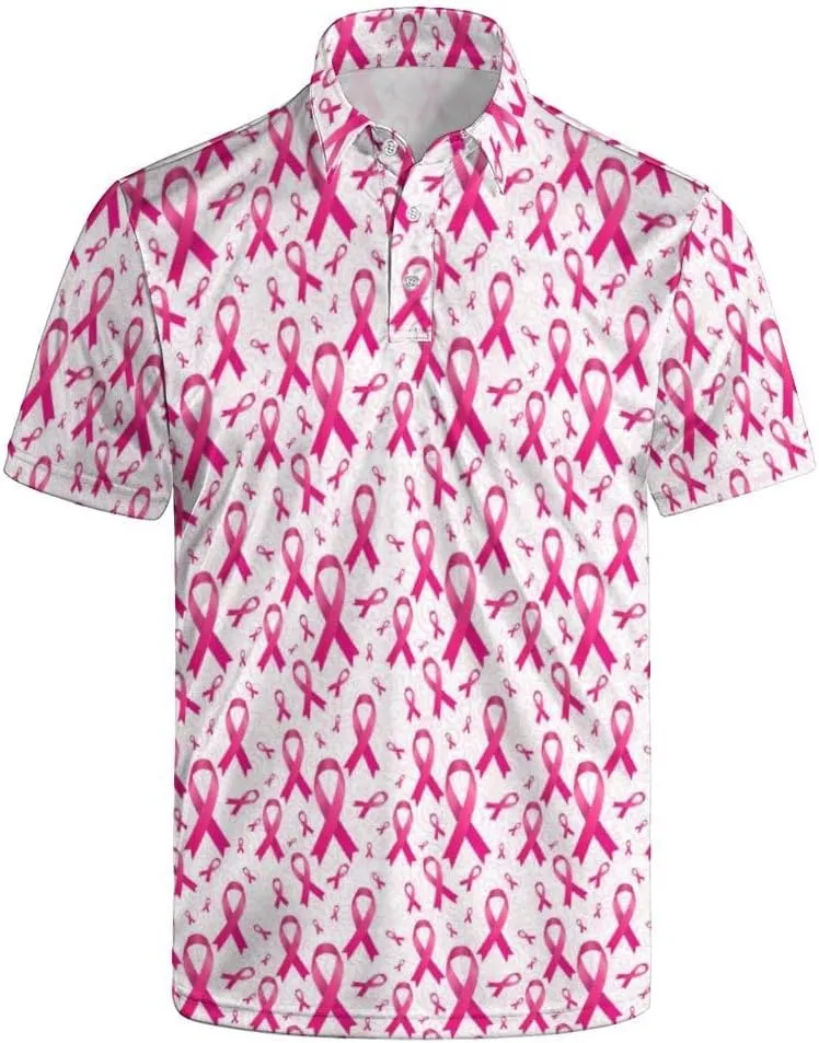 Polo Shirts for Men Moisture Wicking Fun Printed Short Sleeve Performance Mens Golf Shirts Quick Dry