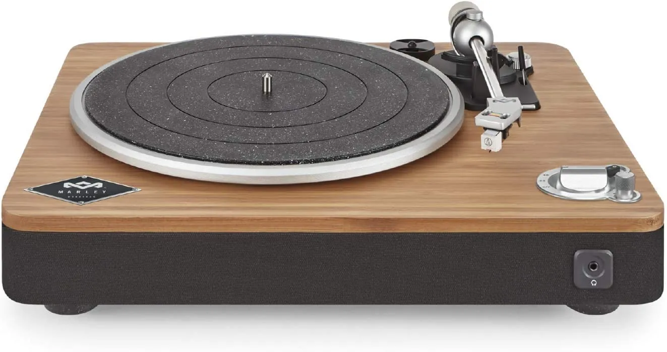 Wireless Turntable - Sustainable Materials, Vinyl Record Player with Wireless Bluetooth Connectivity, 2 Speed Belt, Built-in Pre-Amp