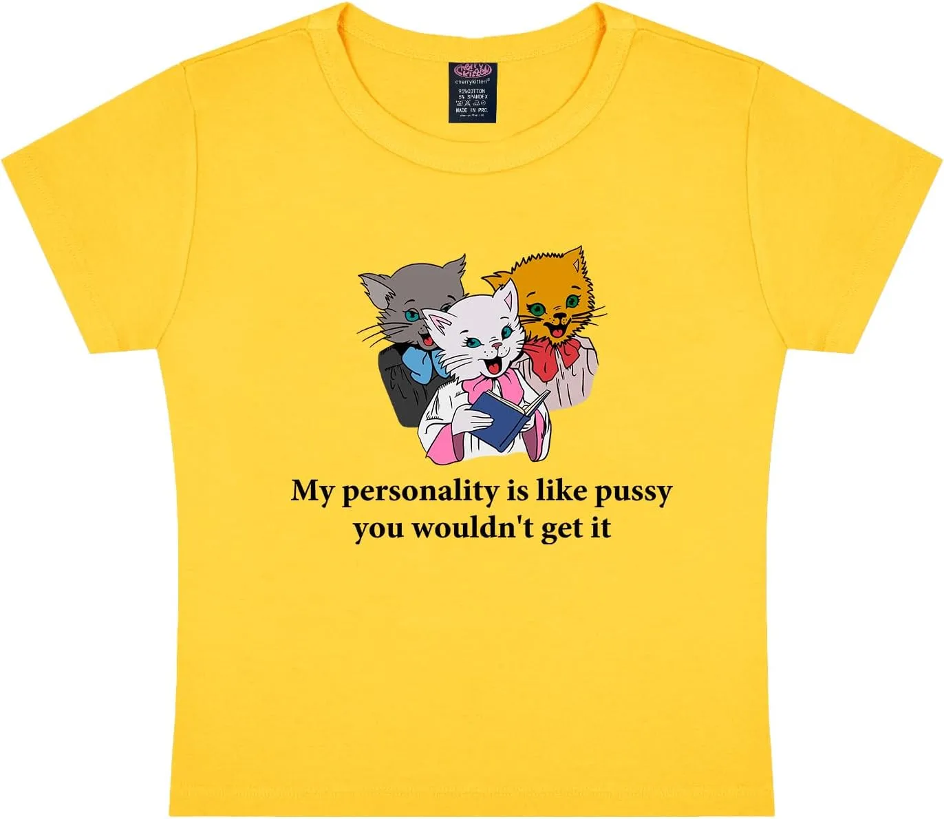 Y2K Graphic Tees for Women - Personality Like Cat Funny Short Sleeve Crew Neck Crop Tops Going Out Top T-Shirt