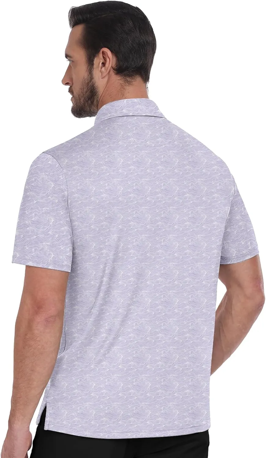 ZITY Golf Shirts for Men Short Sleeve Print Polo Shirt Moisture Wicking Regular Fit Casual Beach Polo