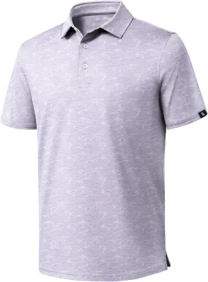 ZITY Golf Shirts for Men Short Sleeve Print Polo Shirt Moisture Wicking Regular Fit Casual Beach Polo
